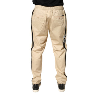 Beige Cotton Skinny Men Jogger Trouser Pants
