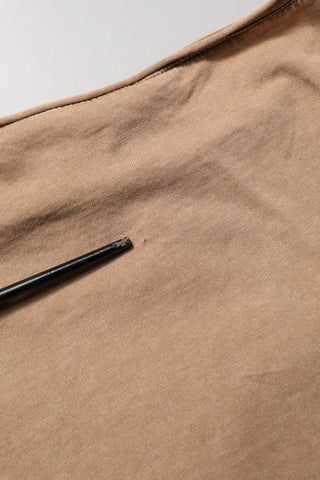 Brown Cotton Logo Patch Round Neck T-shirt