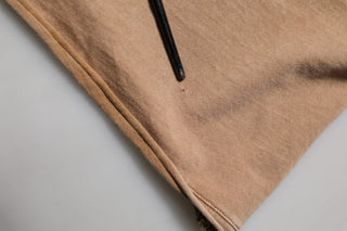 Brown Cotton Logo Patch Round Neck T-shirt
