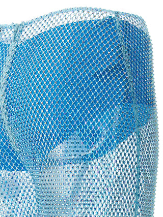 Blue Polyamide Casual Pants