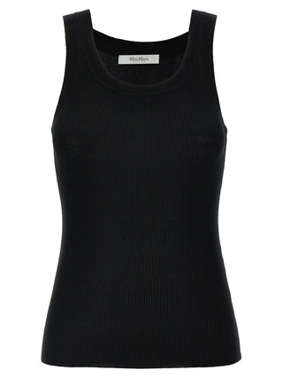 Black Virgin Wool Sleeveles T-Shirt
