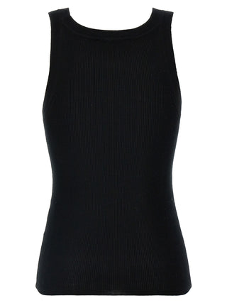 Black Virgin Wool Sleeveles T-Shirt