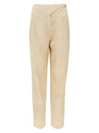 Beige Viscose Dress Pants