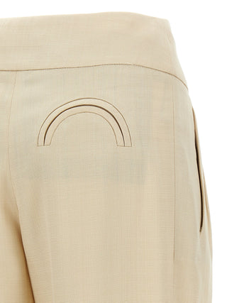 Pantalones de vestir beige de viscosa