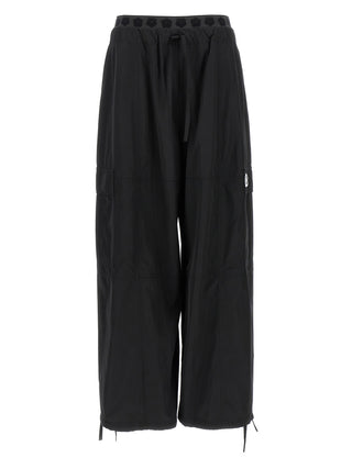 Black Polyester Cargo Pants