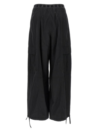 Black Polyester Cargo Pants