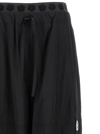 Black Polyester Cargo Pants