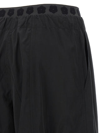 Black Polyester Cargo Pants