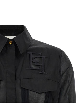 Blusa negra de algodón
