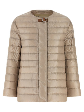 Beige Polyamide Full-Length Jacket