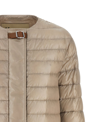 Beige Polyamide Full-Length Jacket