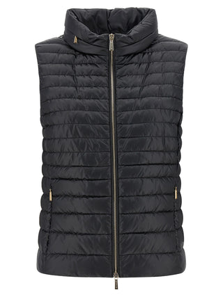 Black Polyester Sleeveless Jacket