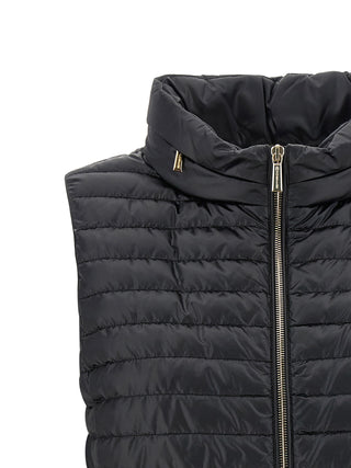 Black Polyester Sleeveless Jacket