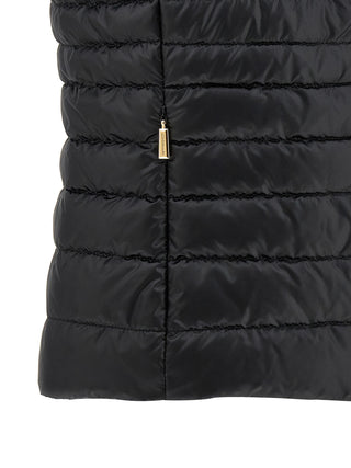 Black Polyester Sleeveless Jacket