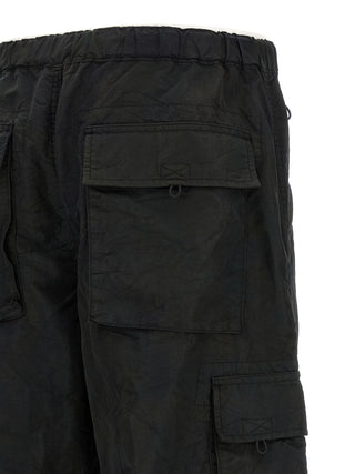 Black Nylon Cargo Pants