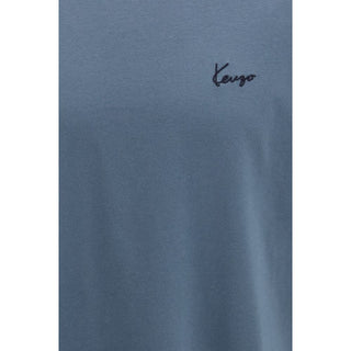 Camiseta de algodón azul