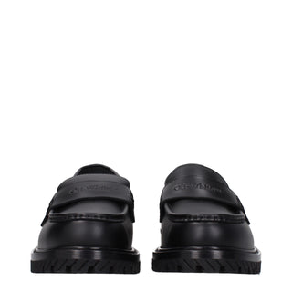 Black Leather Slip-On Loafers