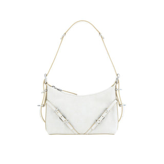 Bolso de hombro de cuero blanco