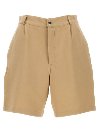 Beige Cotton Bermuda Shorts