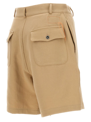 Beige Cotton Bermuda Shorts