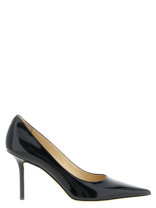 Black Leather High Heel Pumps