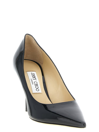 Black Leather High Heel Pumps