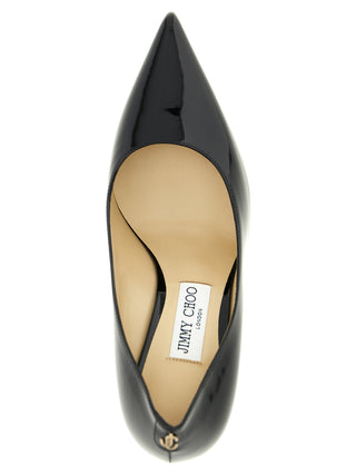 Black Leather High Heel Pumps