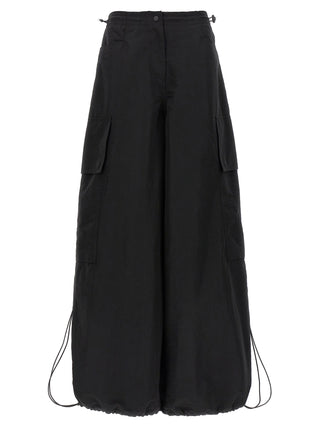 Black Polyamide Casual Pants