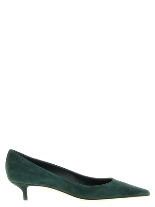 Zapatos de tacón medio bicolor de cuero