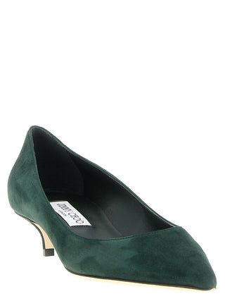 Zapatos de tacón medio bicolor de cuero
