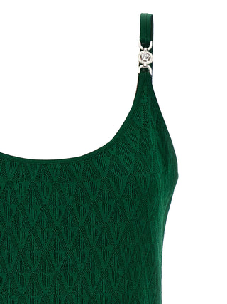Bicolor Viscose Midi Dress