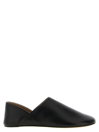 Black Lamb Leather Mules