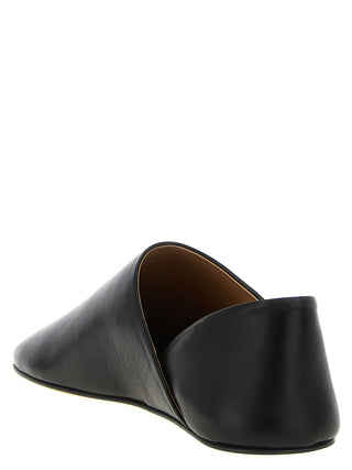 Black Lamb Leather Mules