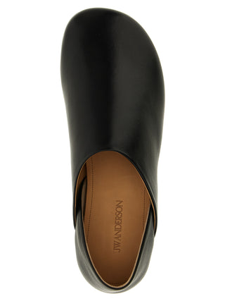 Black Lamb Leather Mules