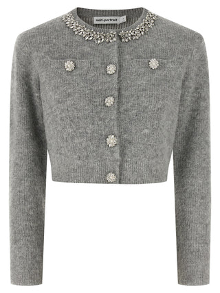 Gray Polyester Cardigan