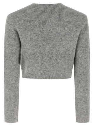 Gray Polyester Cardigan
