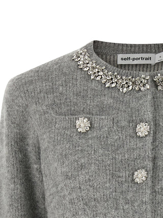 Gray Polyester Cardigan