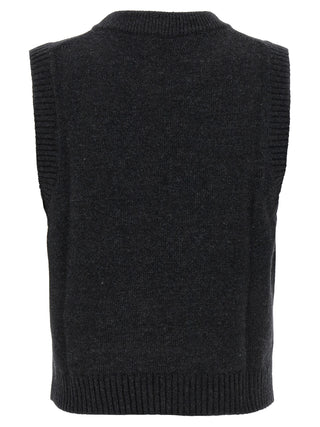 Black Wool Sleeveless Jacket