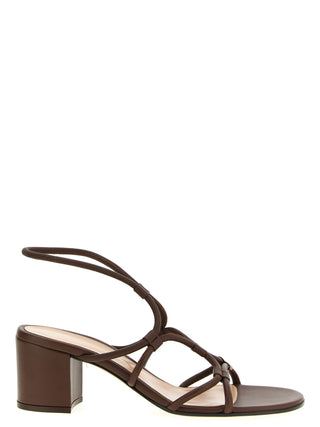 Brown Lamb Leather Platform Sandals