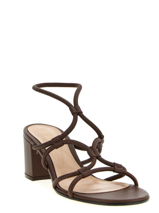 Brown Lamb Leather Platform Sandals