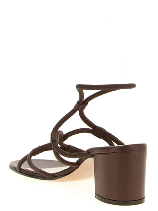 Brown Lamb Leather Platform Sandals
