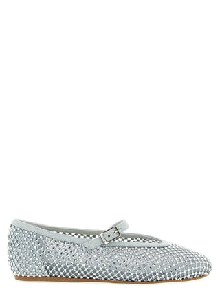 Silver Polyamide Ballet Flats