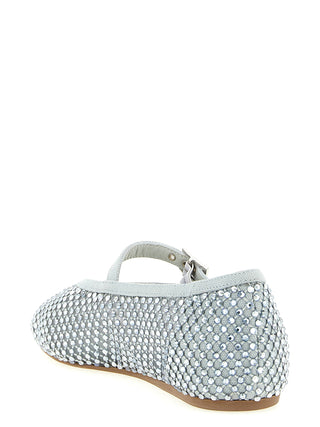 Silver Polyamide Ballet Flats