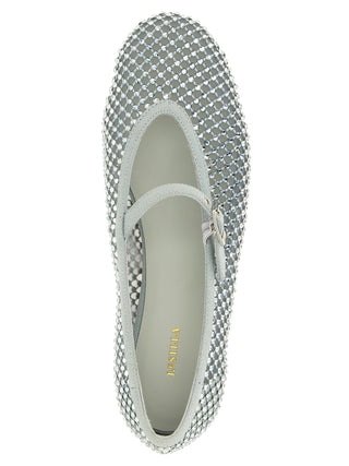 Silver Polyamide Ballet Flats