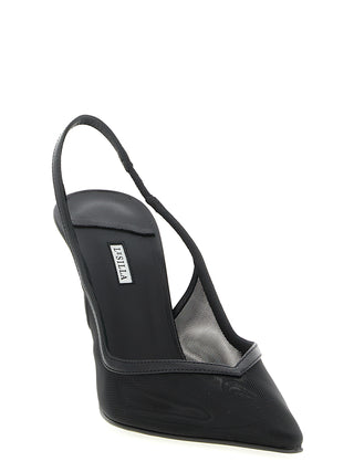 Black Polyamide High Heel Pumps