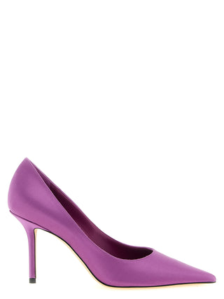 Zapatos de tacón alto morados de Tencel