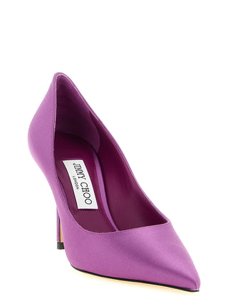 Zapatos de tacón alto morados de Tencel