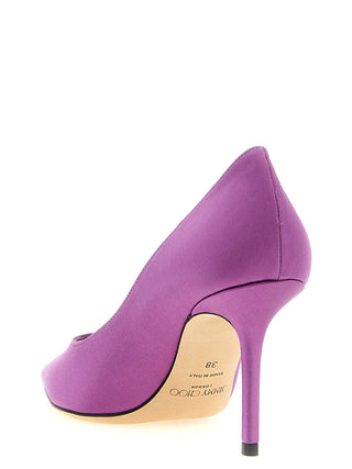 Zapatos de tacón alto morados de Tencel