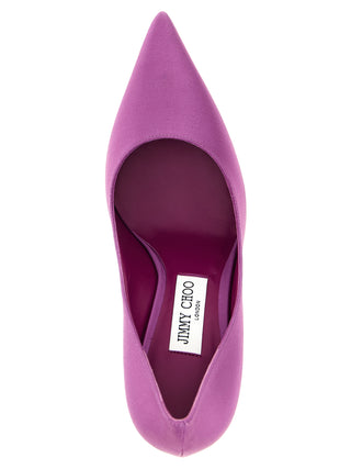 Zapatos de tacón alto morados de Tencel