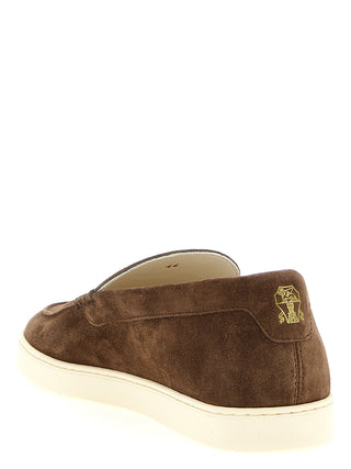 Brown Calfskin Slip-On Loafers